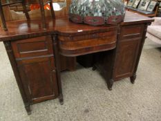 REGENCY MAHOGANY SIDEBOARD CENTRALLY FITTED WITH SINGLE DRAWER WITH TWO CUPBOARD DOORS WITH REEDED