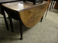 18TH CENTURY OAK CIRCULAR DROP LEAF TABLE ON PAD FEET (BEEN ADAPTED)