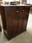 REPRODUCTION MAHOGANY TV CABINET WITH TWO CONCERTINA DOORS