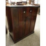 REPRODUCTION MAHOGANY TV CABINET WITH TWO CONCERTINA DOORS