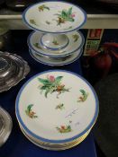 19TH CENTURY HAND PAINTED POSSIBLY COALPORT DESSERT SET