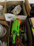 BOX OF MIXED NERF GUNS, K-NEX SETS ETC