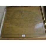 VINTAGE FRAMED MAP OF NORFOLK