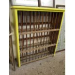 PINE FRAMED AND PAINTED WALL MOUNTED PLATE RACK