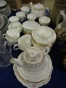 QUANTITY OF DUCHESS GOLD RIMMED PART TEA WARES ETC