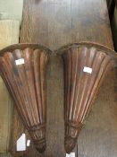 PAIR OF DECORATIVE FLUTED WALL BRACKETS