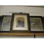 PAIR OF EBONISED FRAMED COLOURED PRINTS ENTITLED “THE SHARP REPLY” AND “THE IMPRUDENT CHALLENGE”