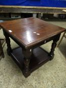 OAK INLAID SQUARE FORMED TWO-TIER COFFEE TABLE