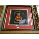 FRAMED EMBROIDERED PICTURE OF THE ROYAL MILITARY ACADEMY AT SANDHURST