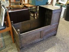 18TH CENTURY OAK PANELLED CHILD’S CRIB