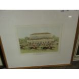 J POLLARD: RACE FOR THE GOLD CUP AT GOODWOOD, A REPRODUCTION/MUCH LATER RESTRIKE HAND COLOURED