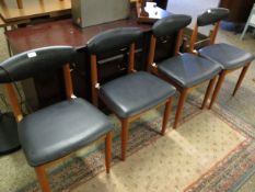 SET OF FOUR REXINE SCHREIBER DINING CHAIRS