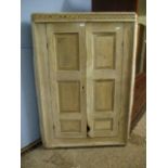 PINE LARGE PROPORTIONED TWO-DOOR CORNER CUPBOARD (A/F)