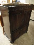 REPRODUCTION LINENFOLD CARVED TV CABINET