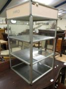 ALUMINIUM FRAMED DISPLAY CABINET WITH TWO FIXED SHELVES