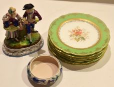 Group of Coalport plates with floral designs^ late 19th/early 20th century^ with retailer~s stamp