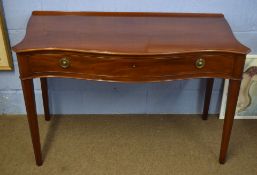 Georgian style mahogany serpentine front side table on tapering supports^ 1.2m wide