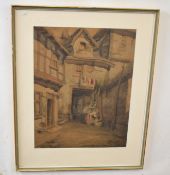 Holmes Edwin Cornelius Winter (1851-1935)^ |Courtyard^ St Mills^ Norwich^ 1875|^ watercolour^ signed