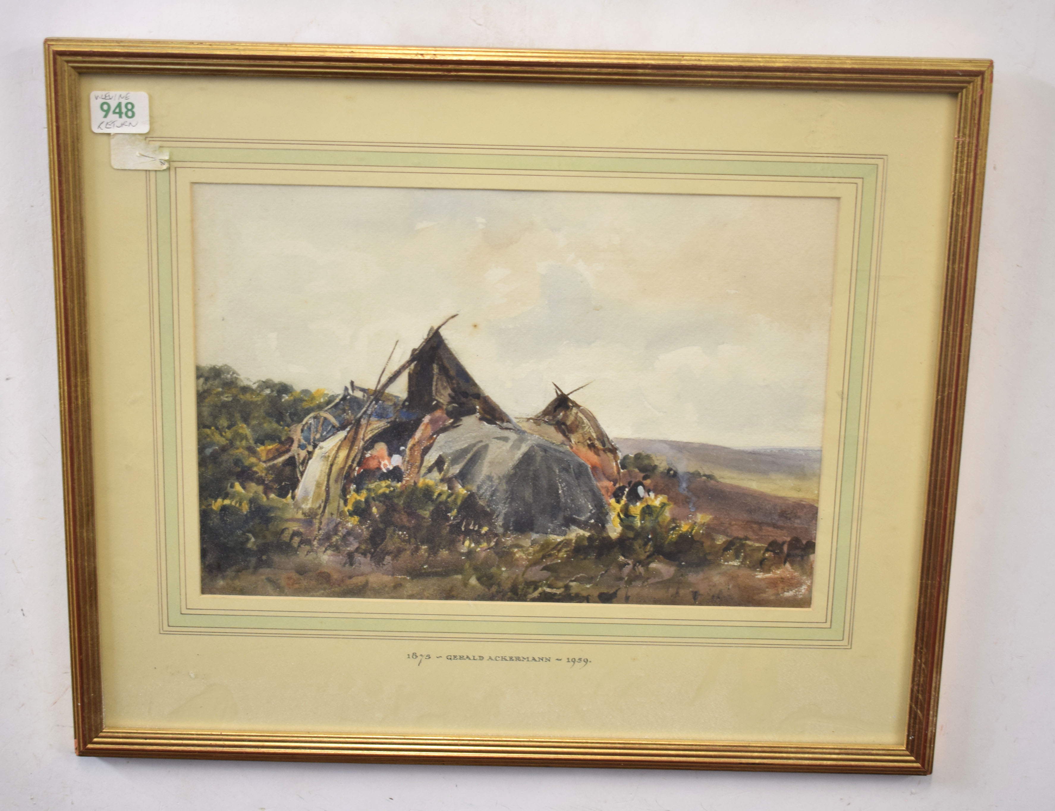 Arthur Gerald Ackermann^ RI^ (1876-1960)^ Gipsy encampment^ watercolour^ 24 x 35cm. Provenance: