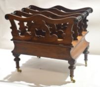 19th century rosewood Canterbury of three divisions with frieze drawer below^ 60cm wide