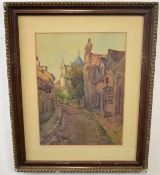 Charles Arthur Hannaford^ RBA (1887-1972)^ Street scenes^ probably Norwich^ two watercolours^ both