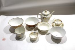 Group of late 18th/early 19th century English porcelain wares including a late 18th century