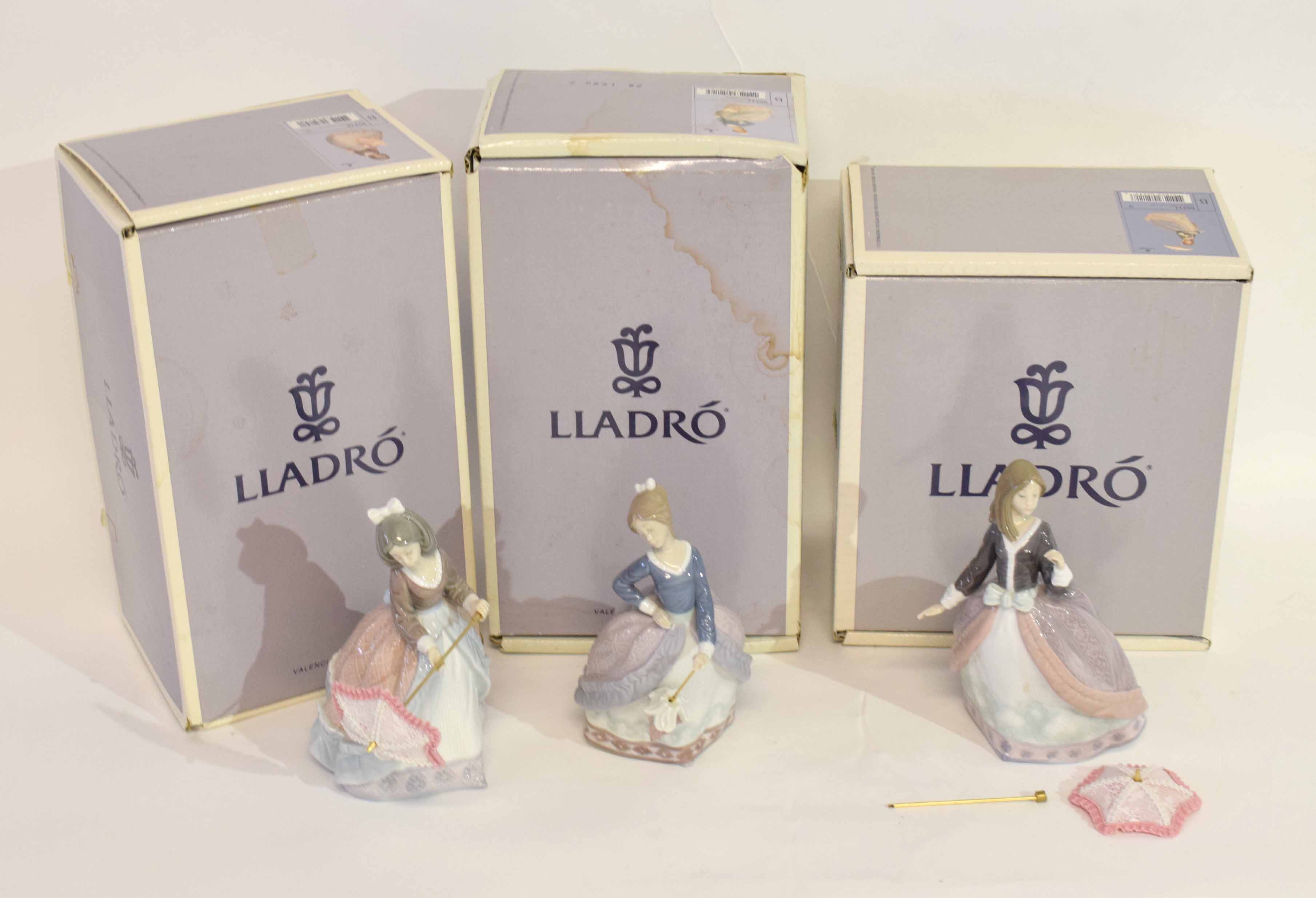 Group: three Lladro figures^ all modelled as young girls^ one of Evita^ Angela and further model^ - Image 2 of 2