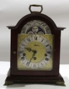 A Hermle modern German bracket clock with moon phase movement by EHS^ 28cm high