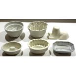 Collection of various ceramic jelly moulds^ late 19th/early 20th century^ (6)