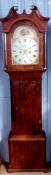 Mid-19th century oak and mahogany cross banded 30-hour longcase clock^ E Matthews - Welshpool^ the