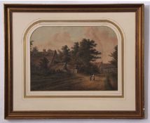 James George Zobel (1792-1881)^ View from a Loke on the Rackheath Road^ watercolour^ signed and