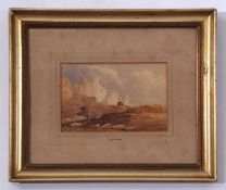 Attributed to John Sell Cotman (1782-1842)^ Landscape with castle^ watercolour^10 x 16cm