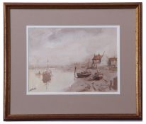 Jack Cox (1914-2007)^ North Norfolk estuary^ watercolour^ signed lower left^ 20 x 27cm