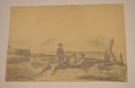 E Phillips (19th century)^ |Cromer Beach 1830|^ pencil drawing^ signed and dated Sept 22nd 1830
