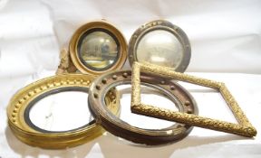 Two 19th century Regency style gilt and gesso circular mirror frames each with ball moulded