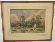 Percy J Youngs (ex 1947-1964)^ |Ranworth Broad^ Norfolk|^ pen^ ink and watercolour^ signed and