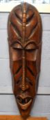 African carved wooden ceremonial mask^ 84cm long