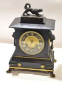 Late 19th century marble and parcel gilded bracket clock^ face inscribed |Examined by Dent 34
