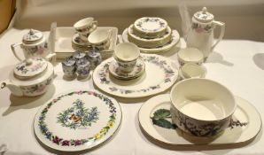 Part Royal Worcester dinner service circa 1961^ in the June Garland pattern^ comprising serving