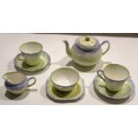 Art Deco style tea for two produced by Samson Smith^ circa 1930s^ comprising tea pot^ milk jug^