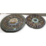 Group of two Portuguese Majolica style pottery dishes^ both signed |Battistini|^ the largest