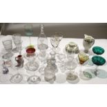 Group of various glass wares^ late 19th/early 20th century^ including assortment of two engraved cut