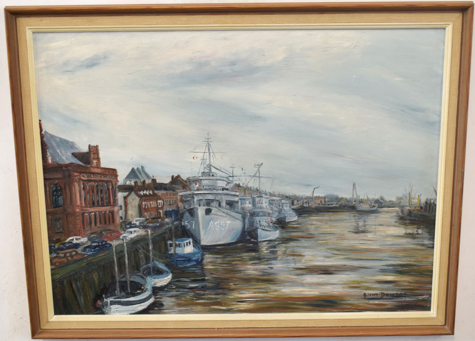 Ailean Dawson (20th century)^ |Yarmouth harbour|^ oil on board^ signed lower right^ 44 x 59cm