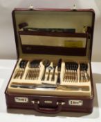 German made canteen of cutlery in a red leather fitted case