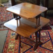 Victorian mahogany two-height Sutherland table with four canted drop flaps and splayed supports^