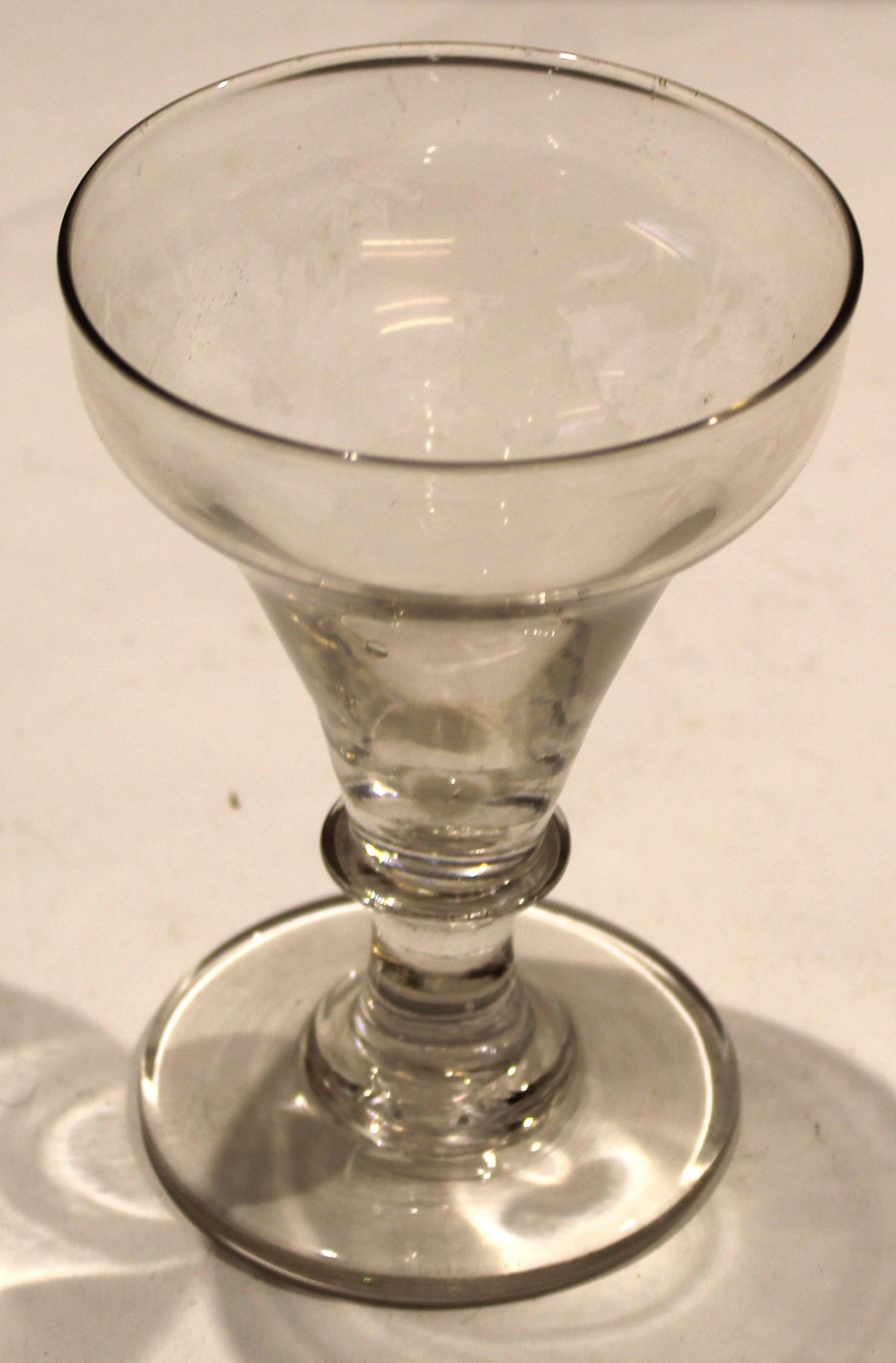 19th century glass rummer with ogee shaped bowl and single knop stem^ 13cm high