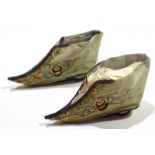 Pair of Chinese 19th century embroidered shoes^ 15cm long