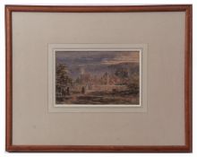 John Linnell (1792-1882)^ View of a country house^ watercolour^ 10 x 17cm. Provenance: The Hon