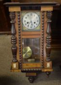 20th century glazed front wall clock^ 40cm wide