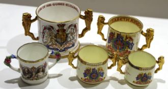 Group of five Paragon commemorative wares to commemorate Coronation of Edward VIII^ George VI and